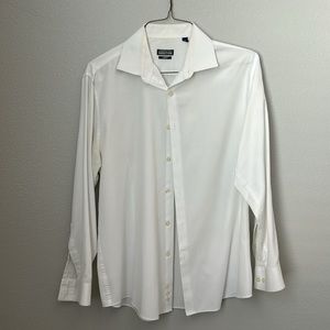 Kenneth Cole Reaction long sleeve white striped dress shirt